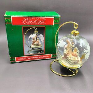 Ornament Christmas Around the World Nativity Glass Ball Ornament with stand